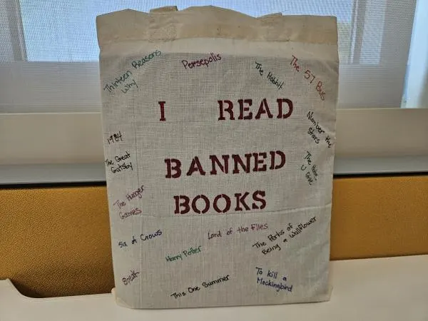 Teen Advisory Board with "Banned Books" Tote Bags